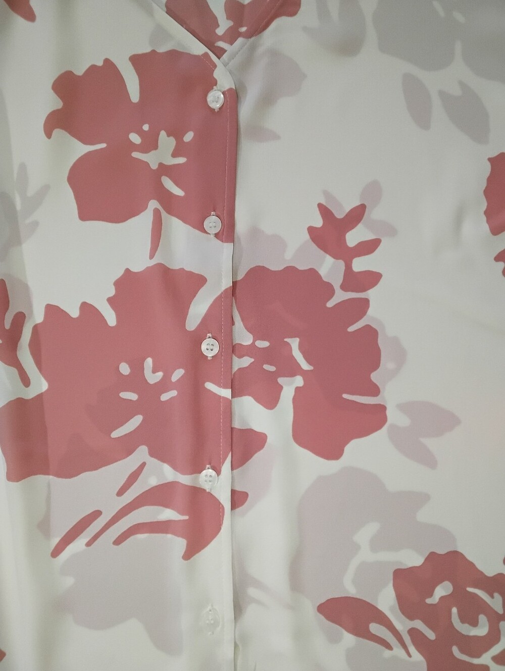 Cato Button Down Popover Blouse Womens Size XL White Pink Floral Boho Chic - Picture 3 of 8